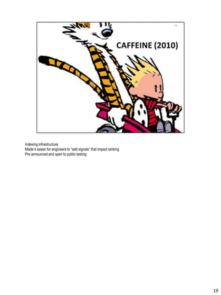 Indexing infrastructure
Made it easier for engineers to “add signals” that impact ranking
Pre announced and open to public testing
19
 
