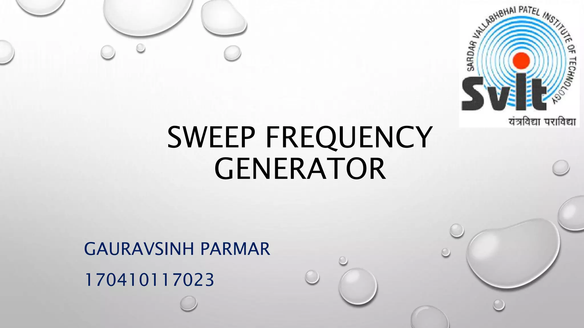 Sweep Frequency Generator PPT
