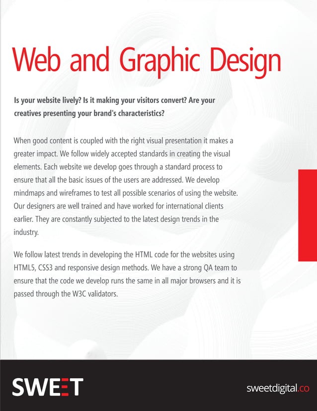 SWEET Digital Marketing Agency Brochure