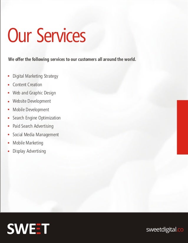SWEET Digital Marketing Agency Brochure