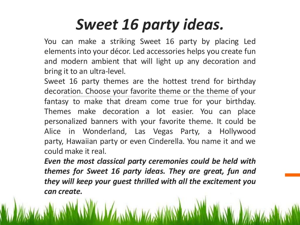Sweet 16 party ideas