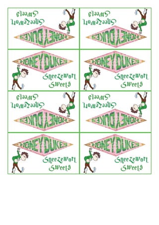 Free Printables: Honeydukes Sweet bags | PDF