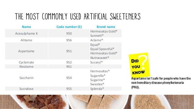 Sweeteners facts