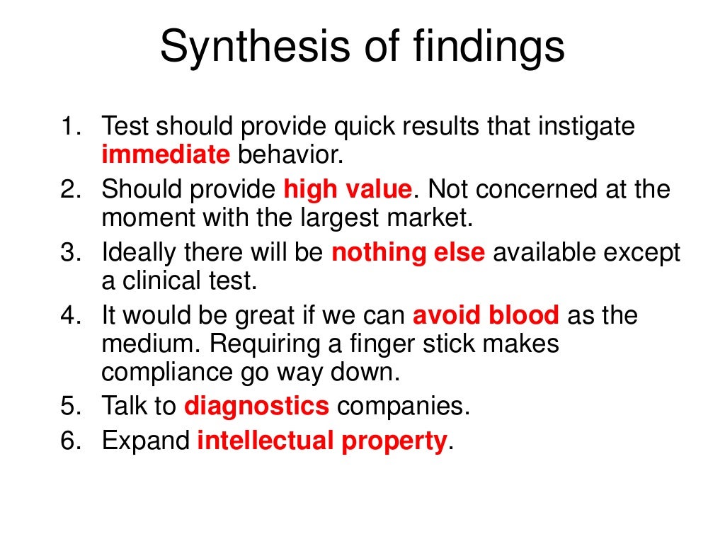 synthesis of research findings study