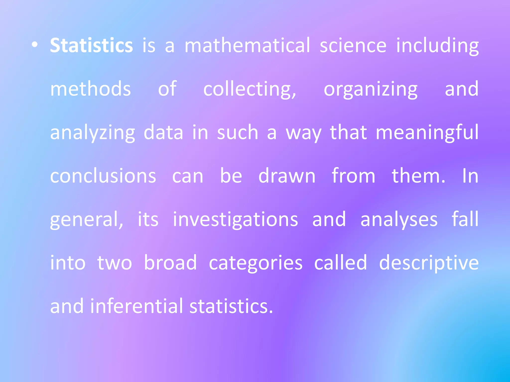 Sweet statistics ppt