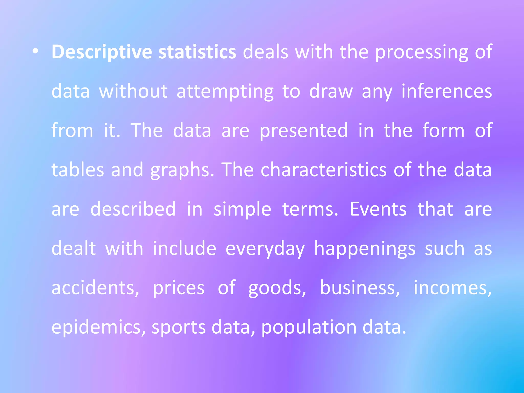 Sweet statistics ppt