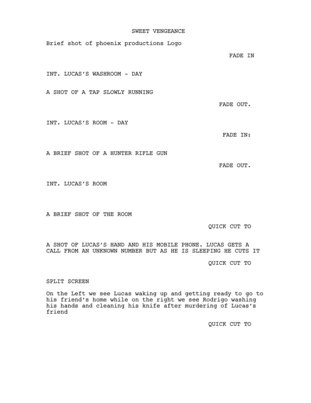 Sweet vengeance script | PDF