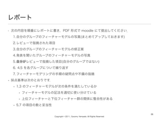 Copyright ? 2011-, Susumu Yamazaki, All Rights Reserved.
ݩ`
? Τݤ혷˥ݩ`Ȥ˕PDF ʽ moodle ˤƤ
1.Է֤Υ`פΥե``ǥд(ޤȤƥåפƤޤ)
2.ӥ`ָժ줿Ŀ
3.Է֤Υ`פΥե``ǥ
4.k`פΥե``ǥд
5.Է֤ӥ`ָժĿ(Է֤Υ`פǤϤʤ)
6. 4,5 `פˤĤR귵
7.ե``ǥ󥰤혤Ɇ䲻ָժ
? ʤϴΤΤȤǤ
? 1,3 Υե``ǥ뤬Τ򜺤Ƥ뤫
? ե``ǥӛmФʹ֤Ƥ
? λե``λե``ȺvSԤ
? 5,7 Ŀ׵
36
 