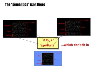 The “semantics” isn’t there <    > … which don’t fit in  
