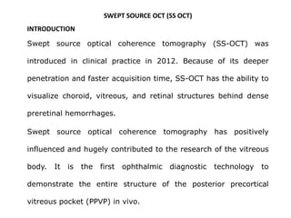SWEPT SOURCE OPTICAL COHERENCE TOMOGRAPH | PPTX