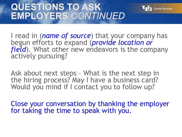 job fair questions employers ask