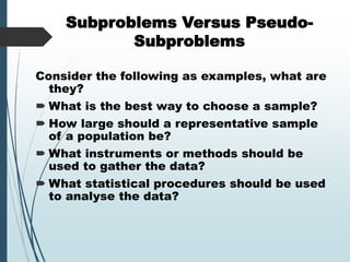 Comprehensive Guide to Identifying and Stating Research Problems in ...