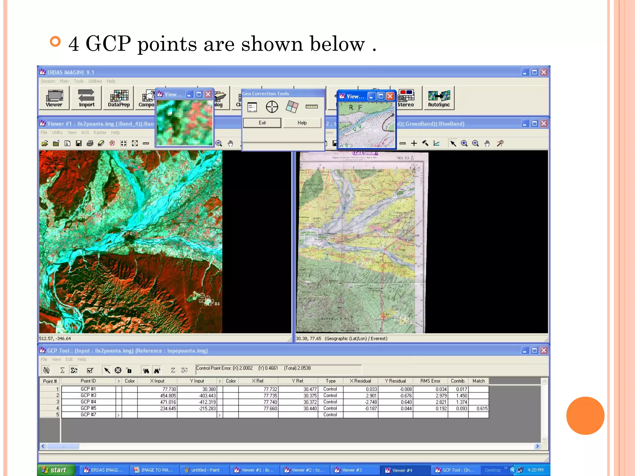 Map to Image Georeferencing using ERDAS software | PPT