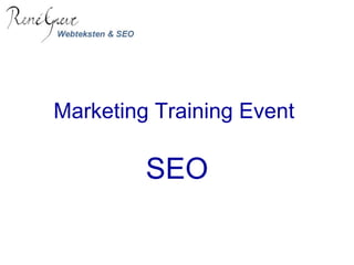 Marketing Training Event  SEO 