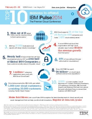Top Ten Reasons to Attend IBM Pulse 2014 Conference