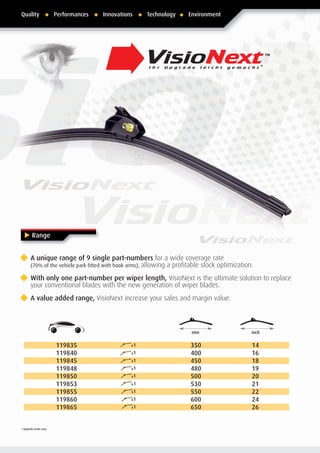 SWF 119452 Visioflex - Spazzola Tergi Anteriore Flat Blade Con Spoiler, 750mm E 650mm, Tecnologia Valeo