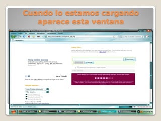 Cuando lo estamos cargando aparece esta ventana