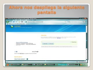Ahora nos despliega la siguiente pantalla