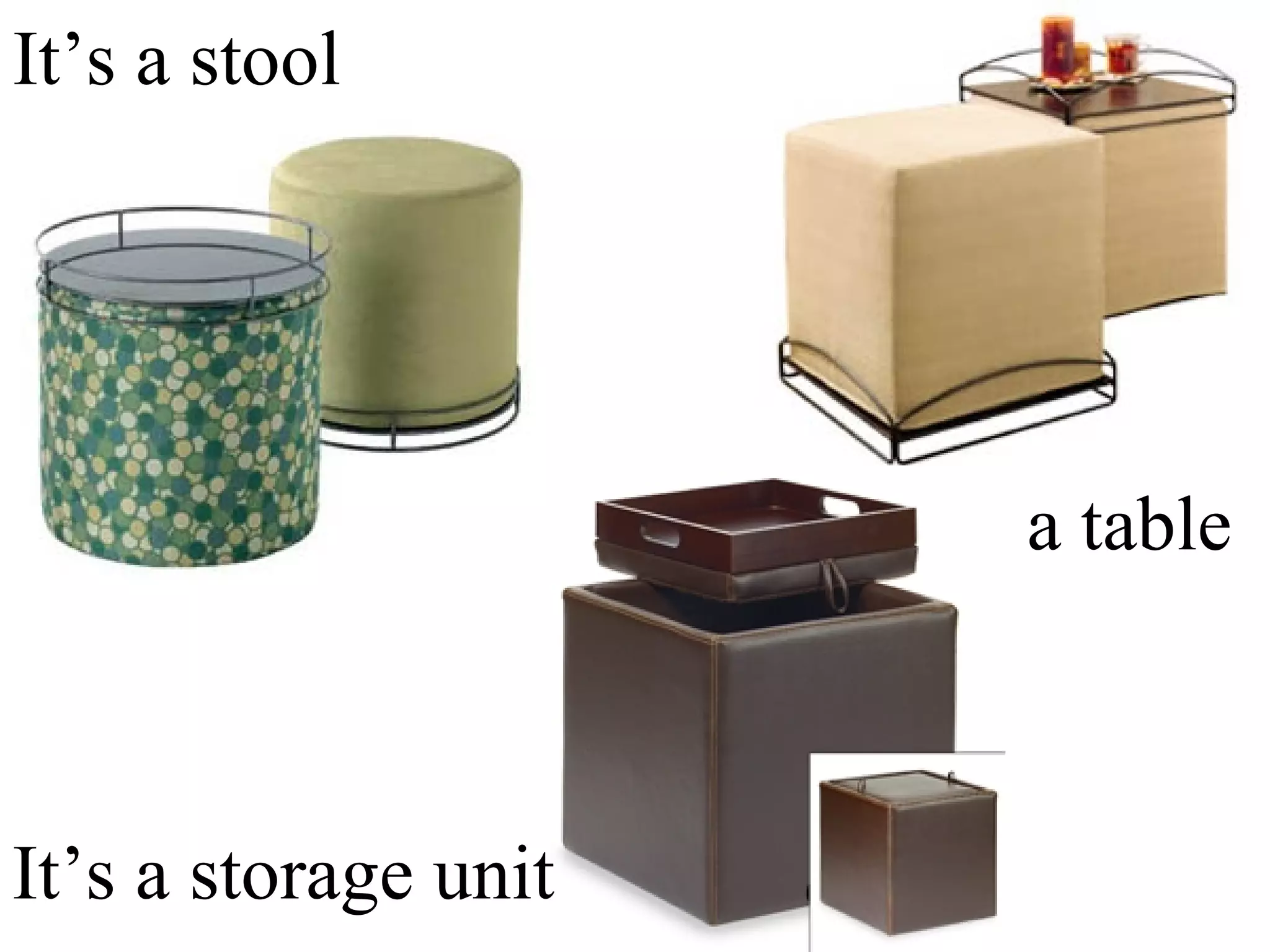 It’s a stool It’s a table It’s a storage unit 