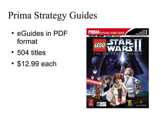 Prima Strategy Guides eGuides in PDF format 504 titles $12.99 each 