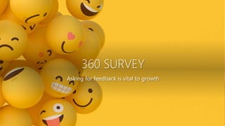 360 SURVEY
Asking for feedback is vital to growth
 