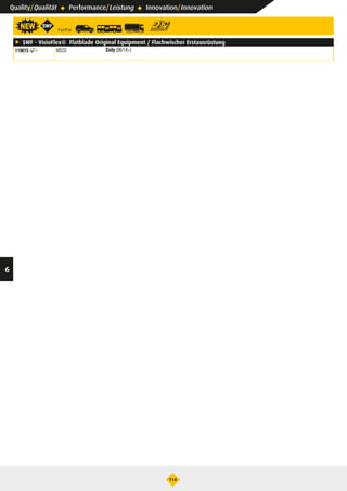 Quality/Qualität ° Performance/Leistung ° Innovation/Innovation
°114
z i h= #
ç SWF - VisioFlex® Flatblade Original Equipment / Flachwischer Erstausrüstung
119615 P IVECO Daily (06/14)
6
For/Für
 