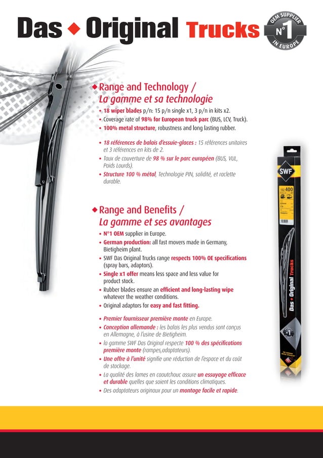 SWF Wiper blades 20132014 Truck catalogue 953189