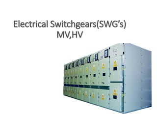 Electrical Switchgears(SWG’s)
MV,HV
 
