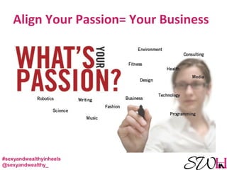 Align Your Passion= Your Business
#sexyandwealthyinheels
@sexyandwealthy_
 