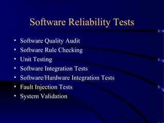 Software and Hardware Reliability | PPT