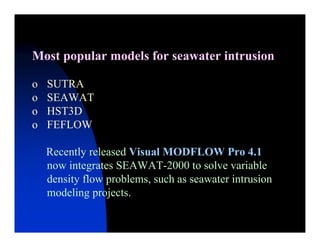 Modelling of Seawater Intrusion | PDF