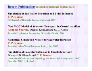 Modelling of Seawater Intrusion | PDF