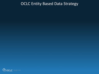 OCLC 
Entity 
Based 
Data 
Strategy 
 