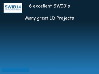 6 excellent SWIB's 
! 
Many great LD Projects 
 