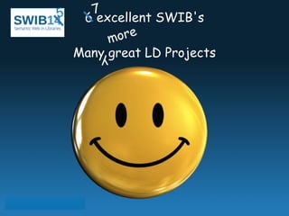7 5 
6 excellent SWIB's 
! 
more 
y 
Many great LD Projects 
 
