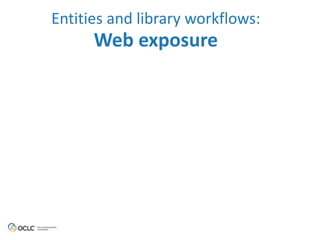 Entities 
and 
library 
workflows: 
Web 
exposure 
 