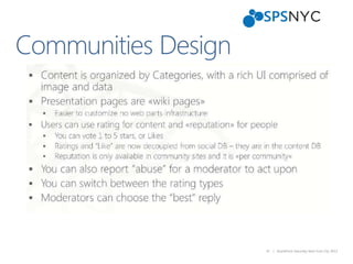35 | SharePoint Saturday New York City 2013
Communities Design
 
