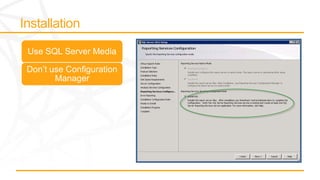 Use SQL Server Media

Don’t use Configuration
       Manager
 