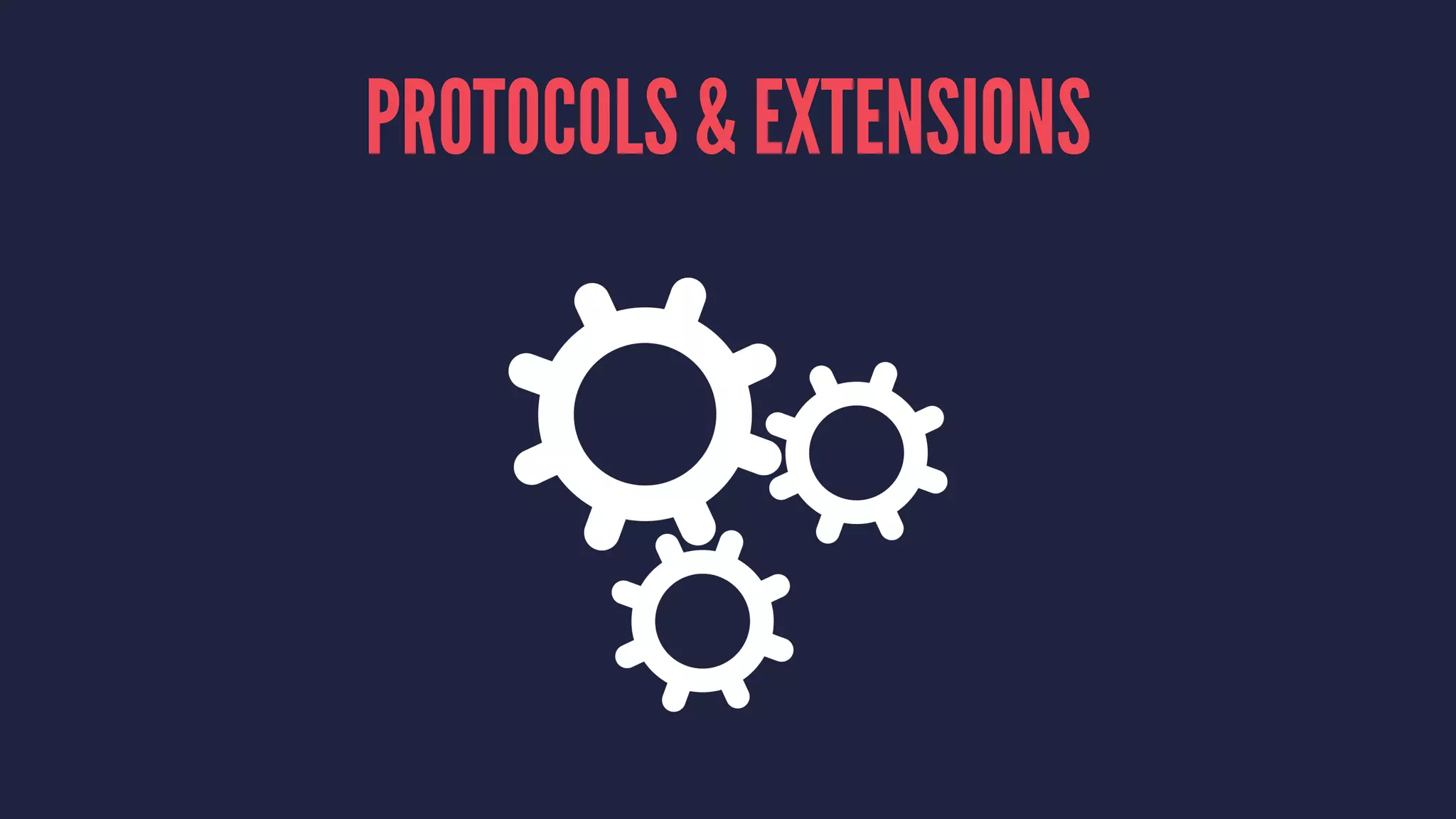 ENUMERATIONS, STRUCTURES & CLASSES
public class Vehicle {
// stored instance property
private let name: String
// computed instance property
public var formattedName: String { return "vehicle: (name)" }
// type property
class var maxSpeed : Int { return 299_792_458 }
// initializer
init (name: String) { self.name = name }
// instance method
internal func move() { /* ... */ }
}
 