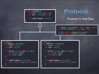 Protocol
Protocol is interface