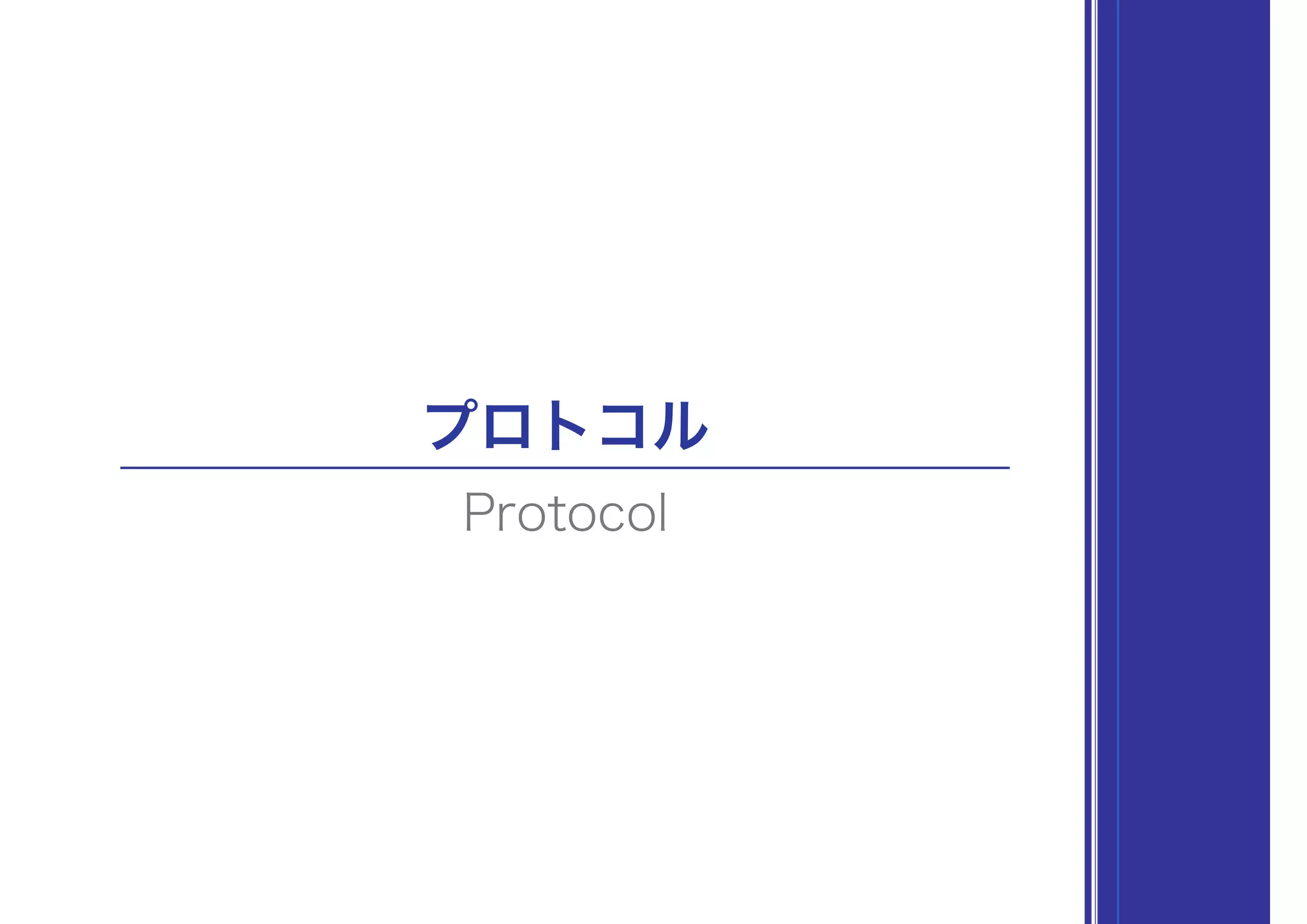 プロトコル
Protocol
 
