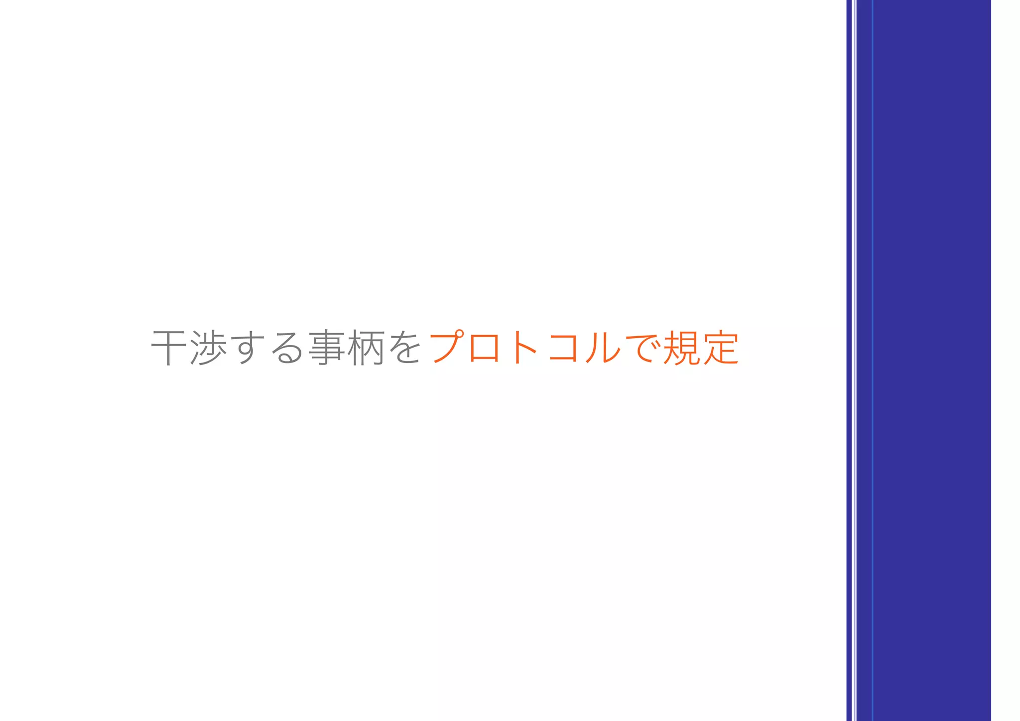 干渉する事柄をプロトコルで規定
 