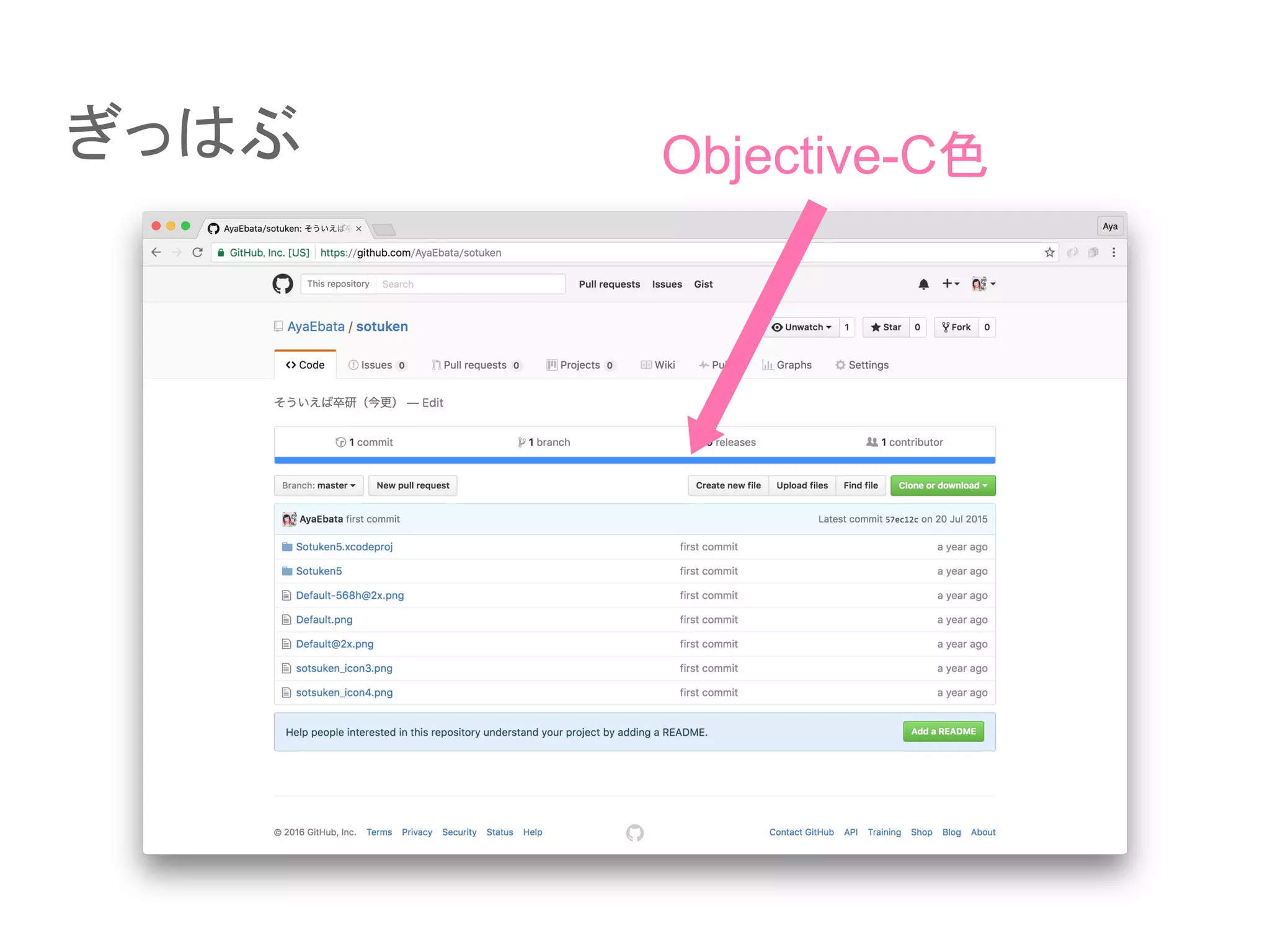 ぎっはぶ Objective-C色
 