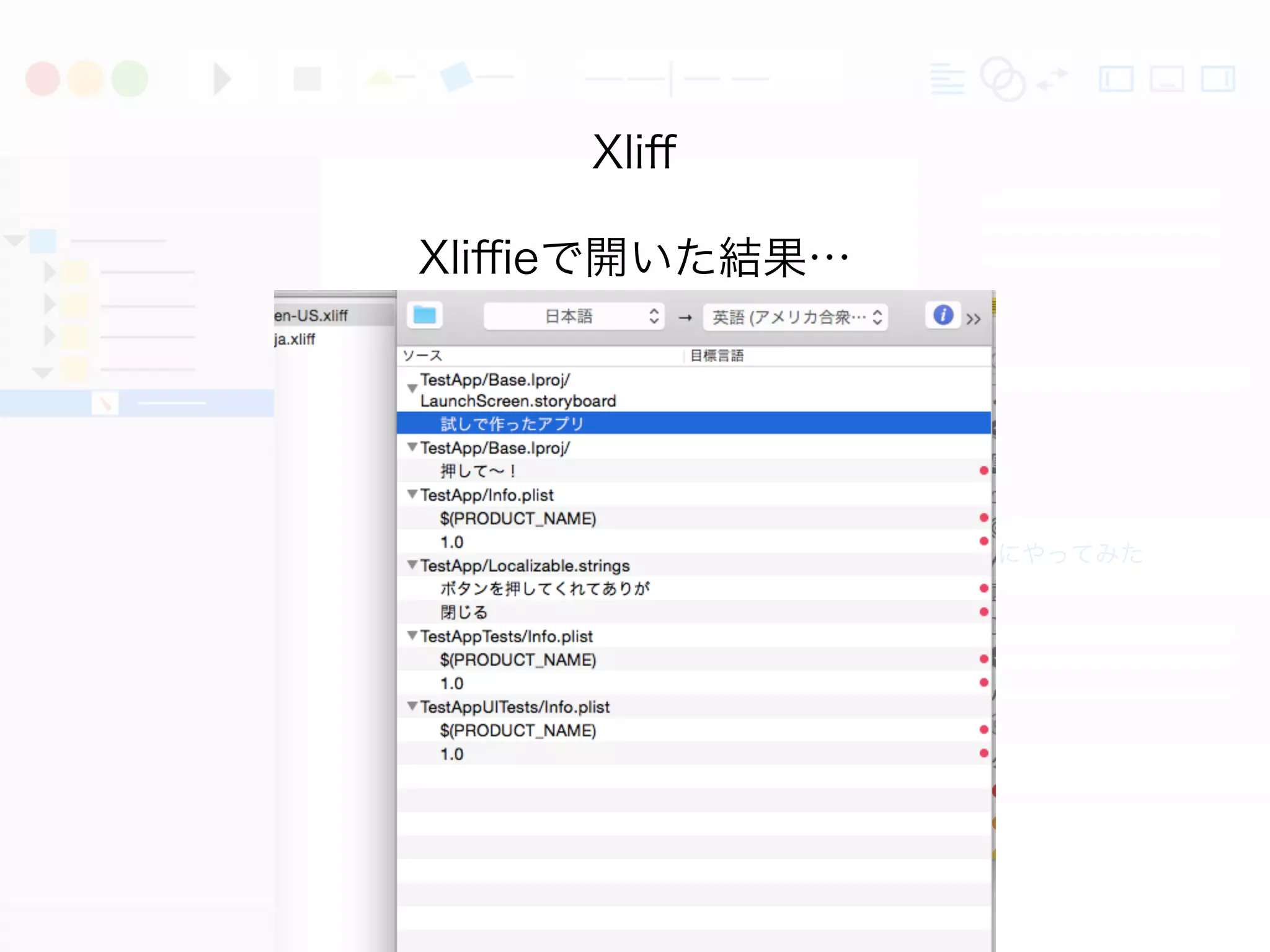 実際にやってみた
Xliﬀ
Xliﬃeで開いた結果…
 
