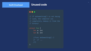 42
Swift Overhead Unused code
 