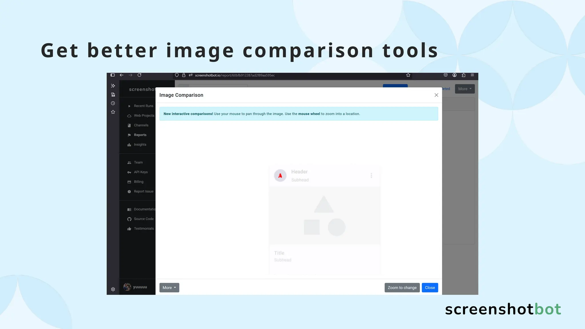 Get better image comparison tools
 