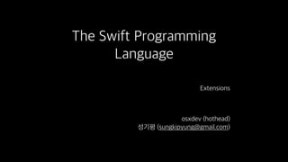 Swift extensions osxdev