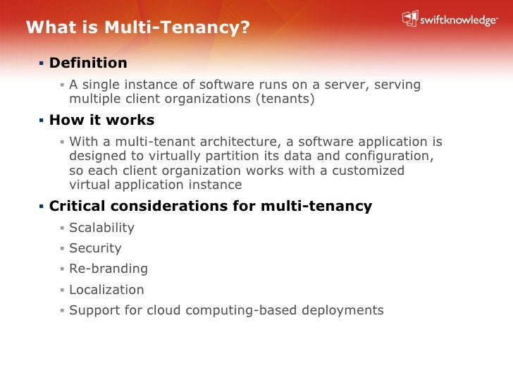 SwiftKnowledge Multitenancy