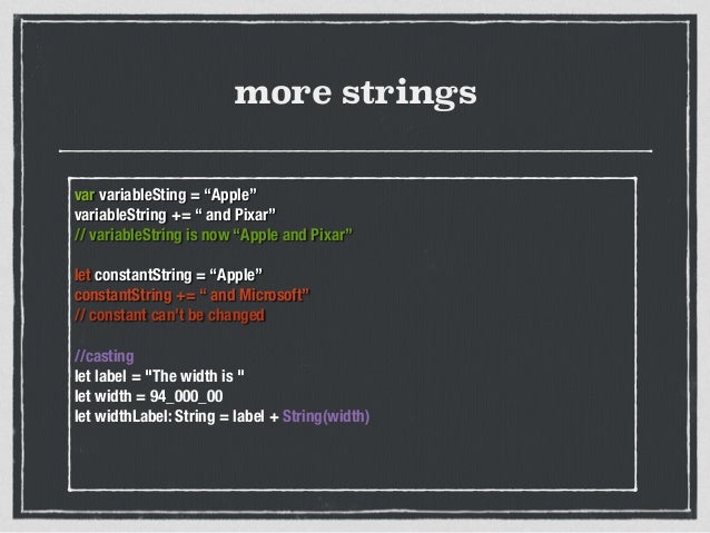 Introduction to Swift programming language.