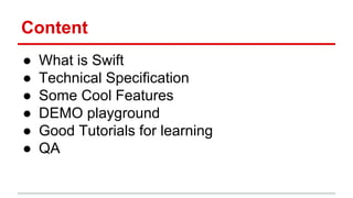 Swift Overview | PPTX